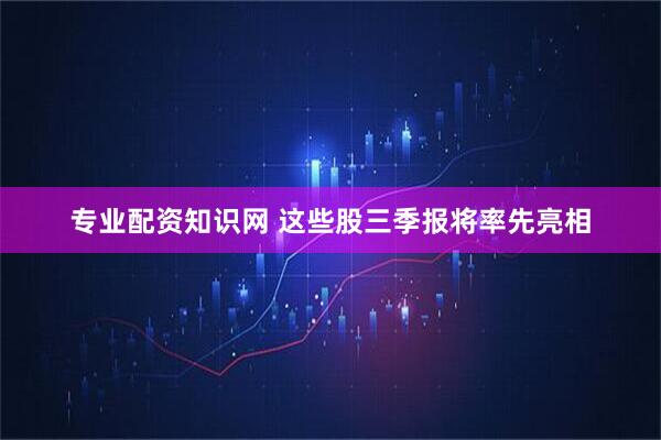 专业配资知识网 这些股三季报将率先亮相